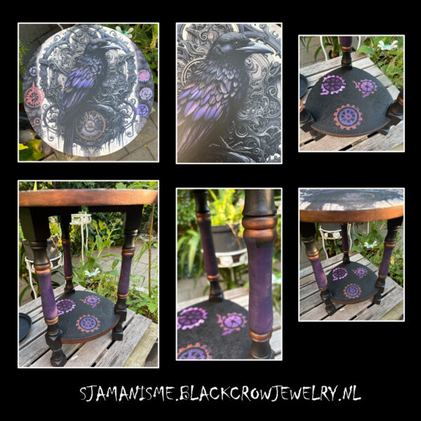 Steampunk Crow bijzettafeltje 2 - Afbeelding 2
